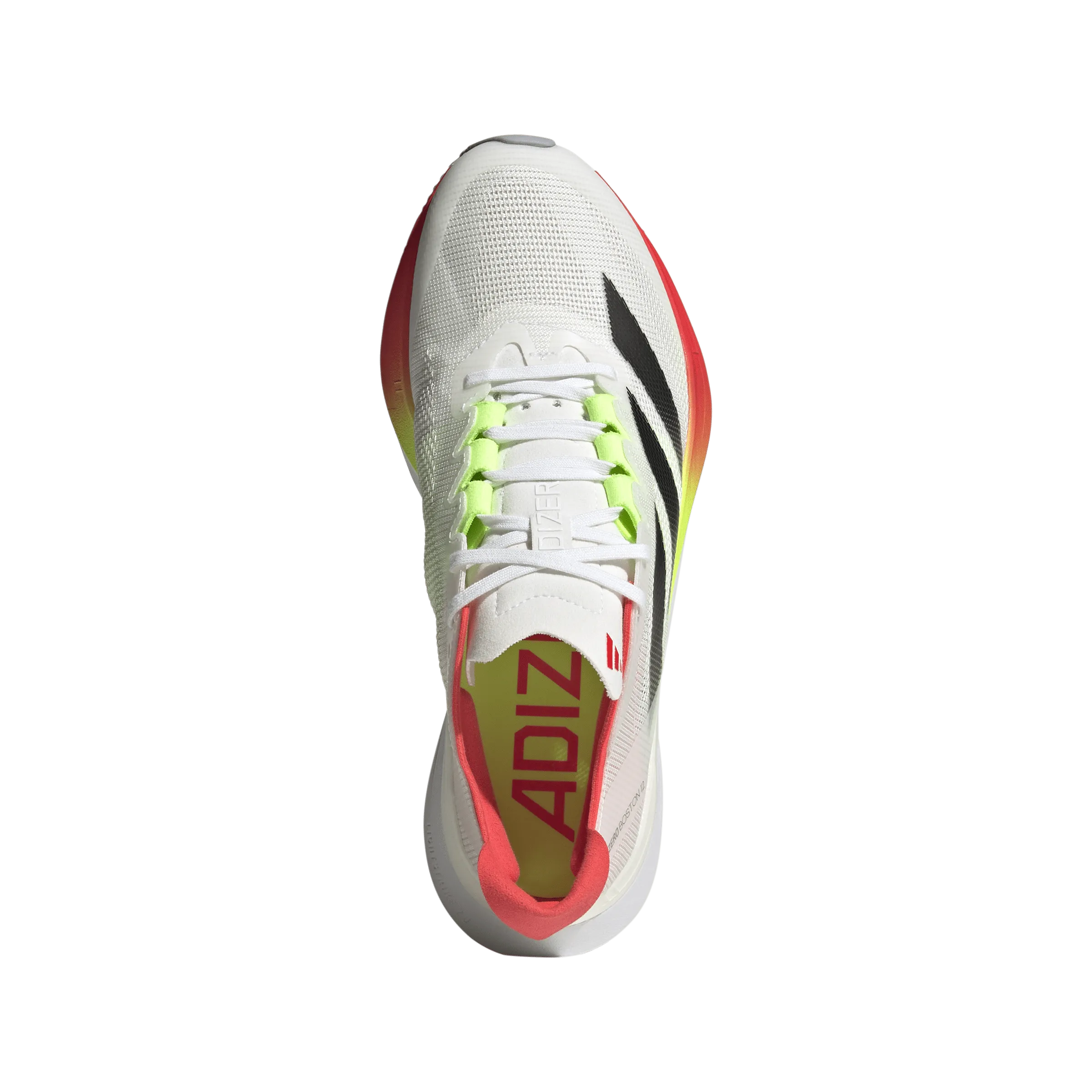 Adidas Femme Boston 12 Chaussures de Course en FTWR Blanc/Noir de Base/Rouge Lucide SS25