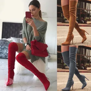 Nouveaux chaussures pour femmes femme Plus Large grande taille 32-48 bottes montantes talons hauts fins sexy Bottes de soirée botas de mujer 2019 Fashion Nova Shoes