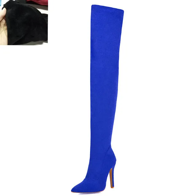 Nouveaux chaussures pour femmes femme Plus Large grande taille 32-48 bottes montantes talons hauts fins sexy Bottes de soirée botas de mujer 2019 Fashion Nova Shoes