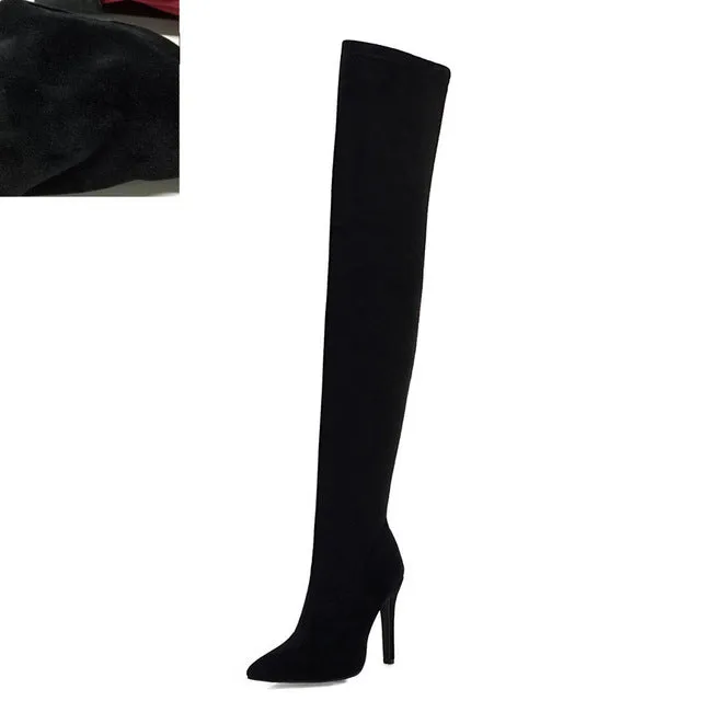 Nouveaux chaussures pour femmes femme Plus Large grande taille 32-48 bottes montantes talons hauts fins sexy Bottes de soirée botas de mujer 2019 Fashion Nova Shoes