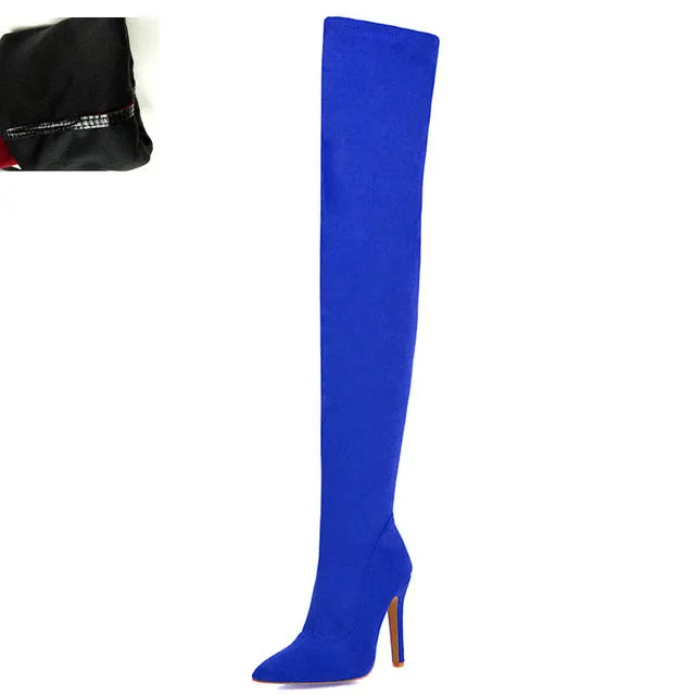 Nouveaux chaussures pour femmes femme Plus Large grande taille 32-48 bottes montantes talons hauts fins sexy Bottes de soirée botas de mujer 2019 Fashion Nova Shoes
