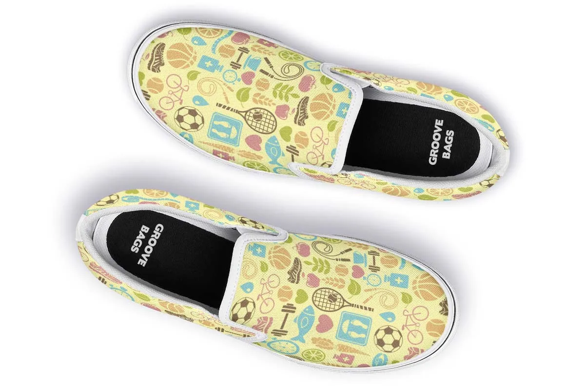 Chaussures à Enfiler à Motif d'Entraînement Sportif