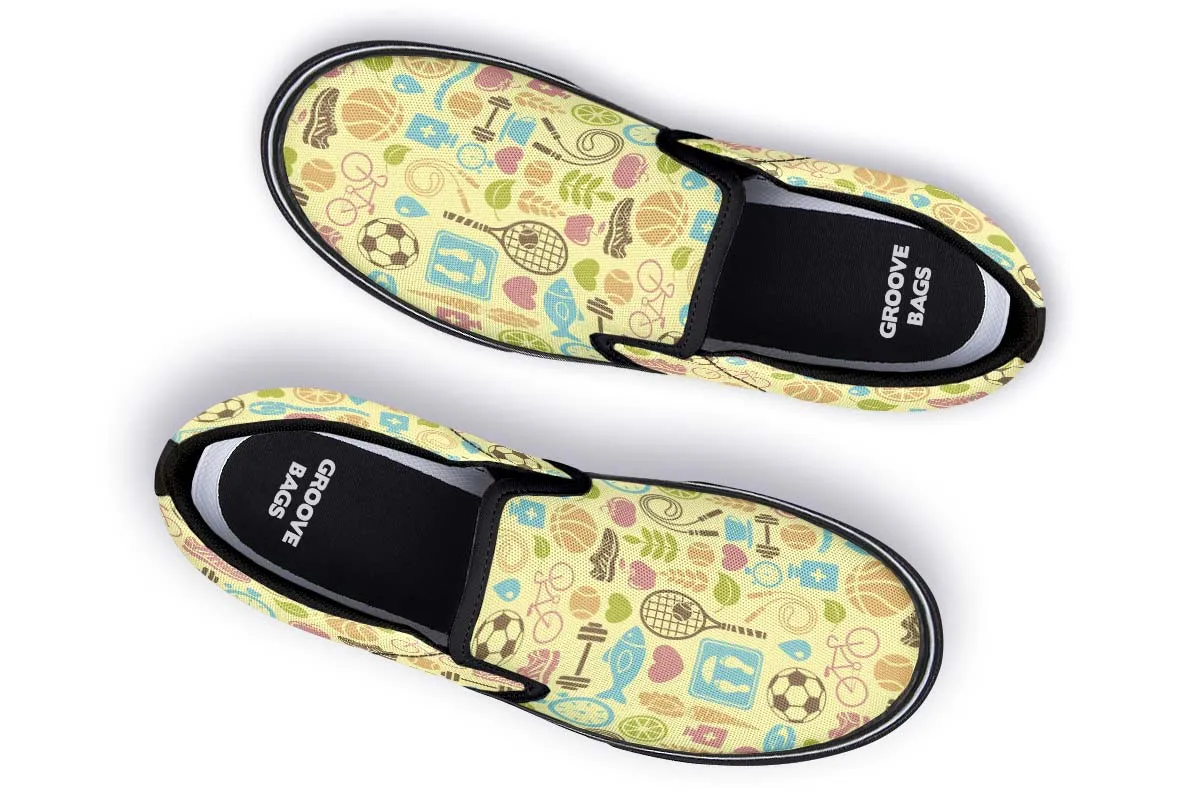 Chaussures à Enfiler à Motif d'Entraînement Sportif