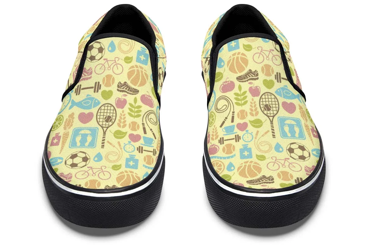 Chaussures à Enfiler à Motif d'Entraînement Sportif