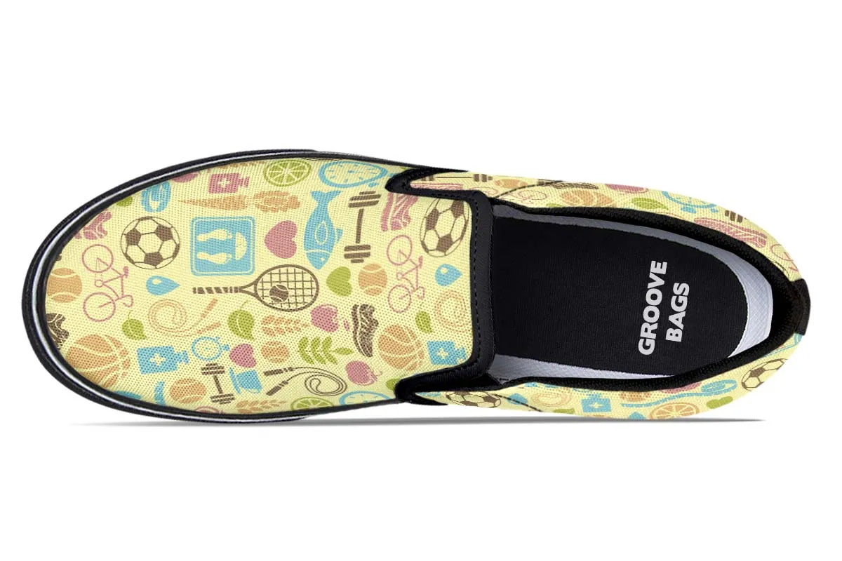 Chaussures à Enfiler à Motif d'Entraînement Sportif