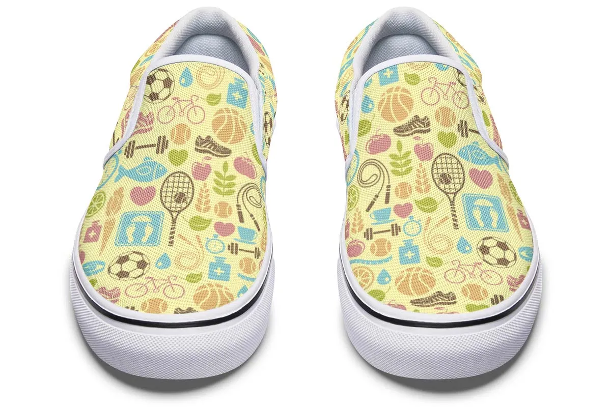 Chaussures à Enfiler à Motif d'Entraînement Sportif