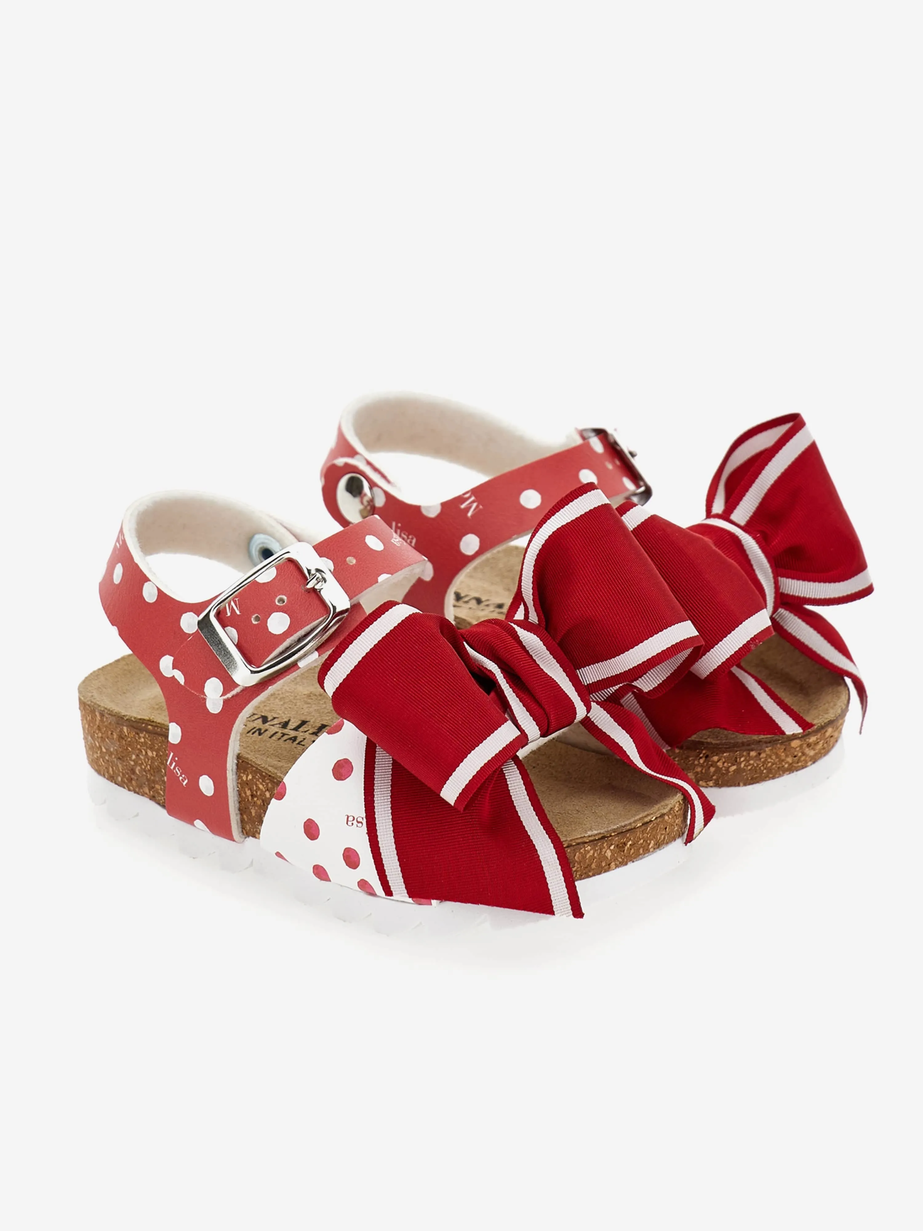Sandales à nœud pour filles en rouge