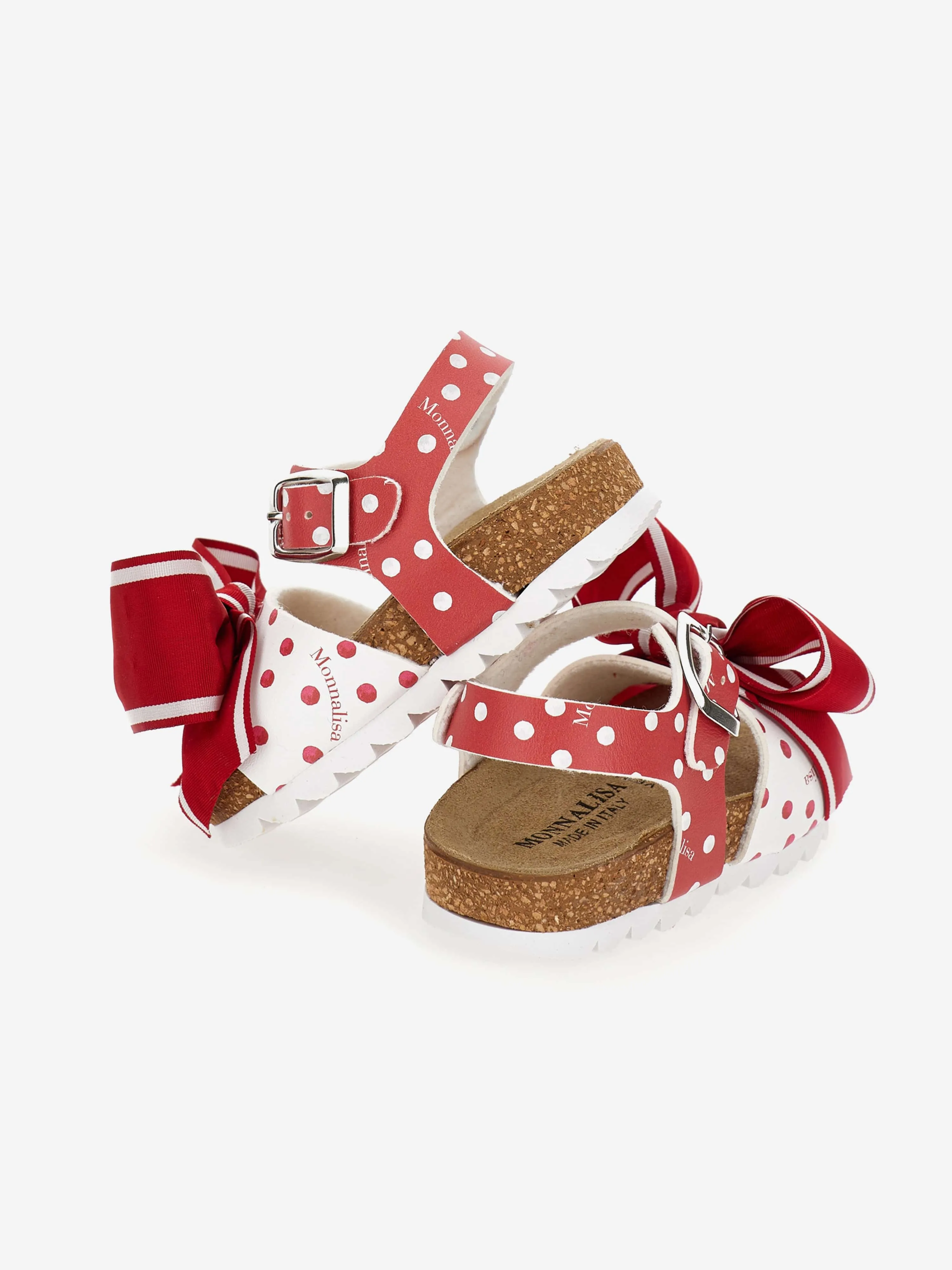 Sandales à nœud pour filles en rouge