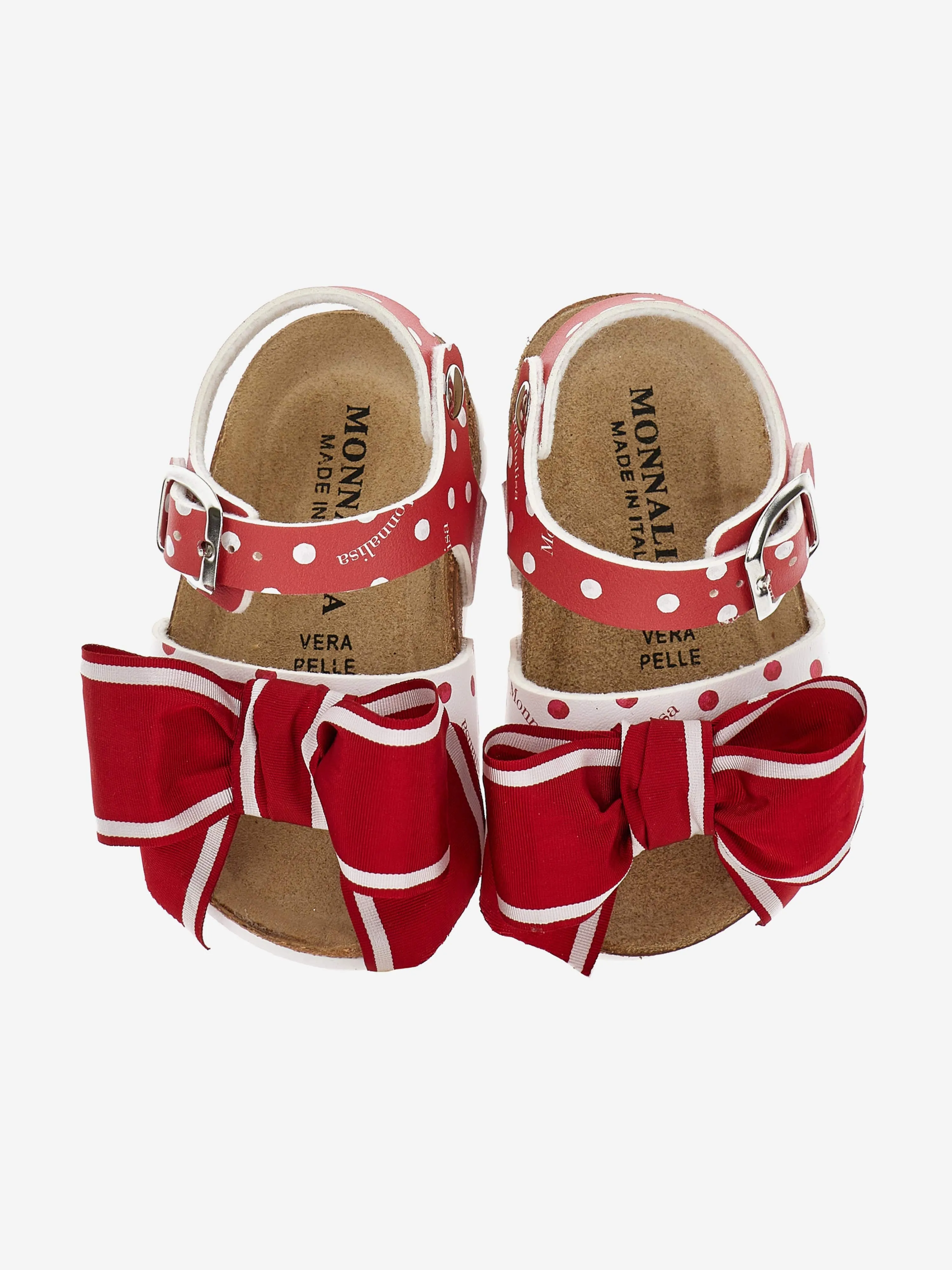 Sandales à nœud pour filles en rouge
