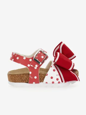 Sandales à nœud pour filles en rouge