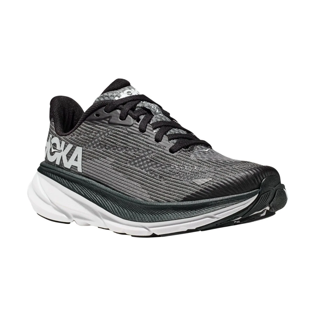 Hoka One One Enfant (École Primaire) Clifton 9 Noir/Blanc