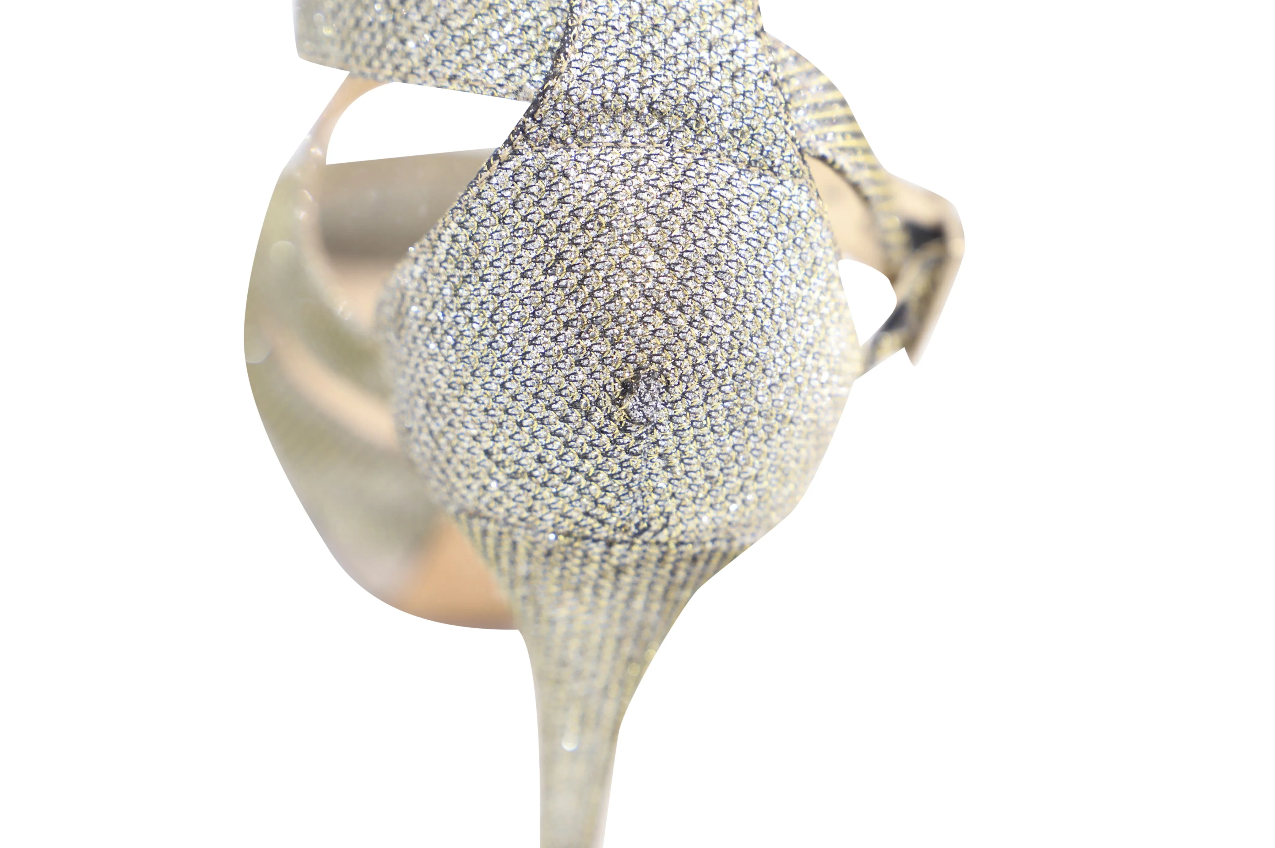 Jimmy Choo Sandales Plateforme Kuki Pailletées Lamé en Cuir Argent Métallisé