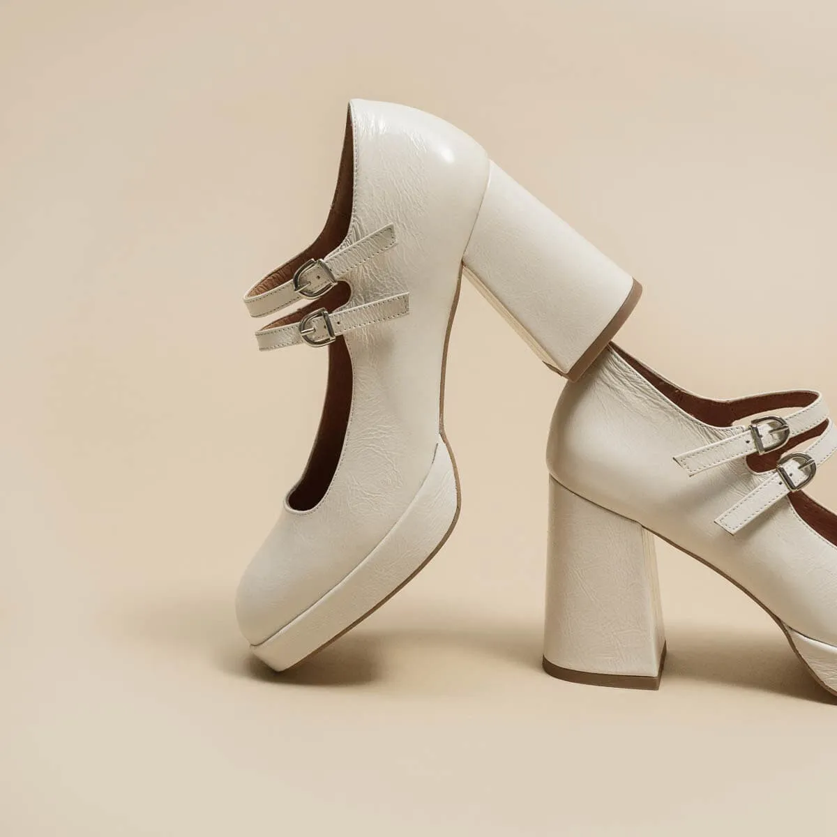 Chaussures pour Femme Jonak 088 - Vérité Cuir Brillant Écru
