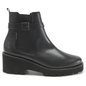 Bottes chelsea à talon compensé pour femme en cuir pleine fleur Mephisto Fauve