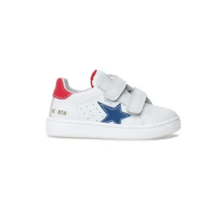 Naturino Chaussures pour garçon en cuir blanc Pinn avec étoile bleue (Tailles 27-32)