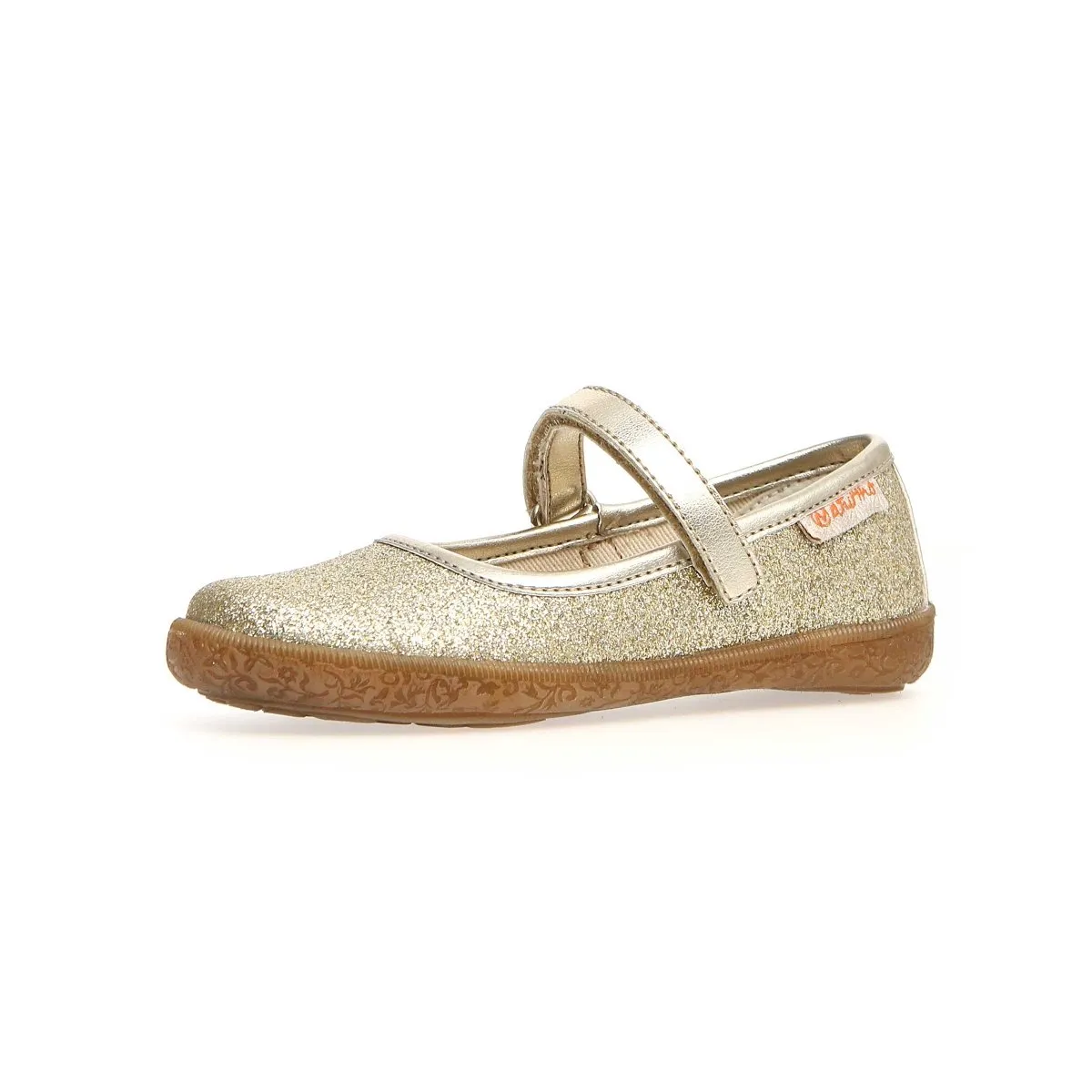 Naturino Pavia 86 Mary Jane Pailletée Or pour Fille (Tailles 26-29)