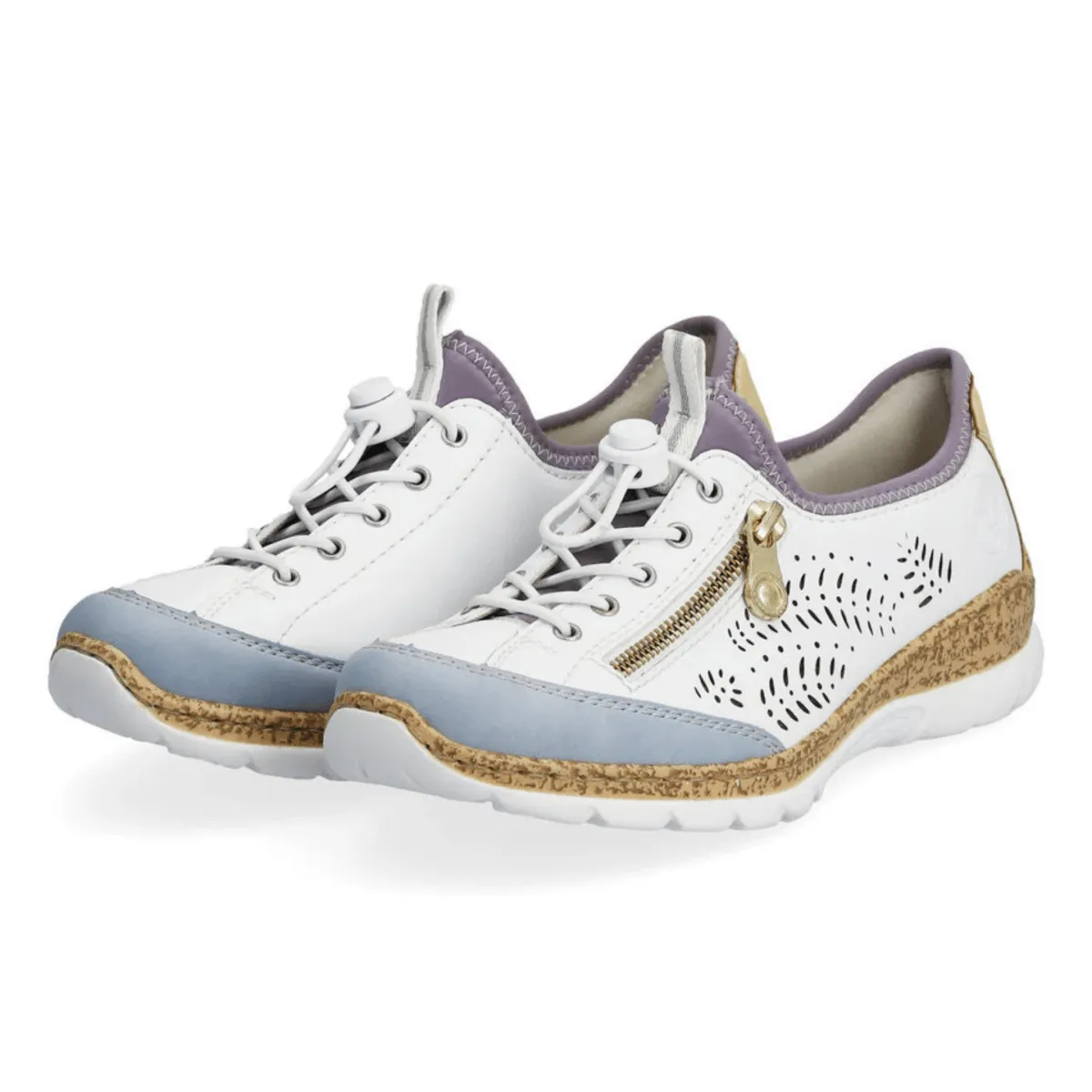 Rieker Femmes N42K6-80 Nikita Aqua/Blanc/Soleil/Violet
