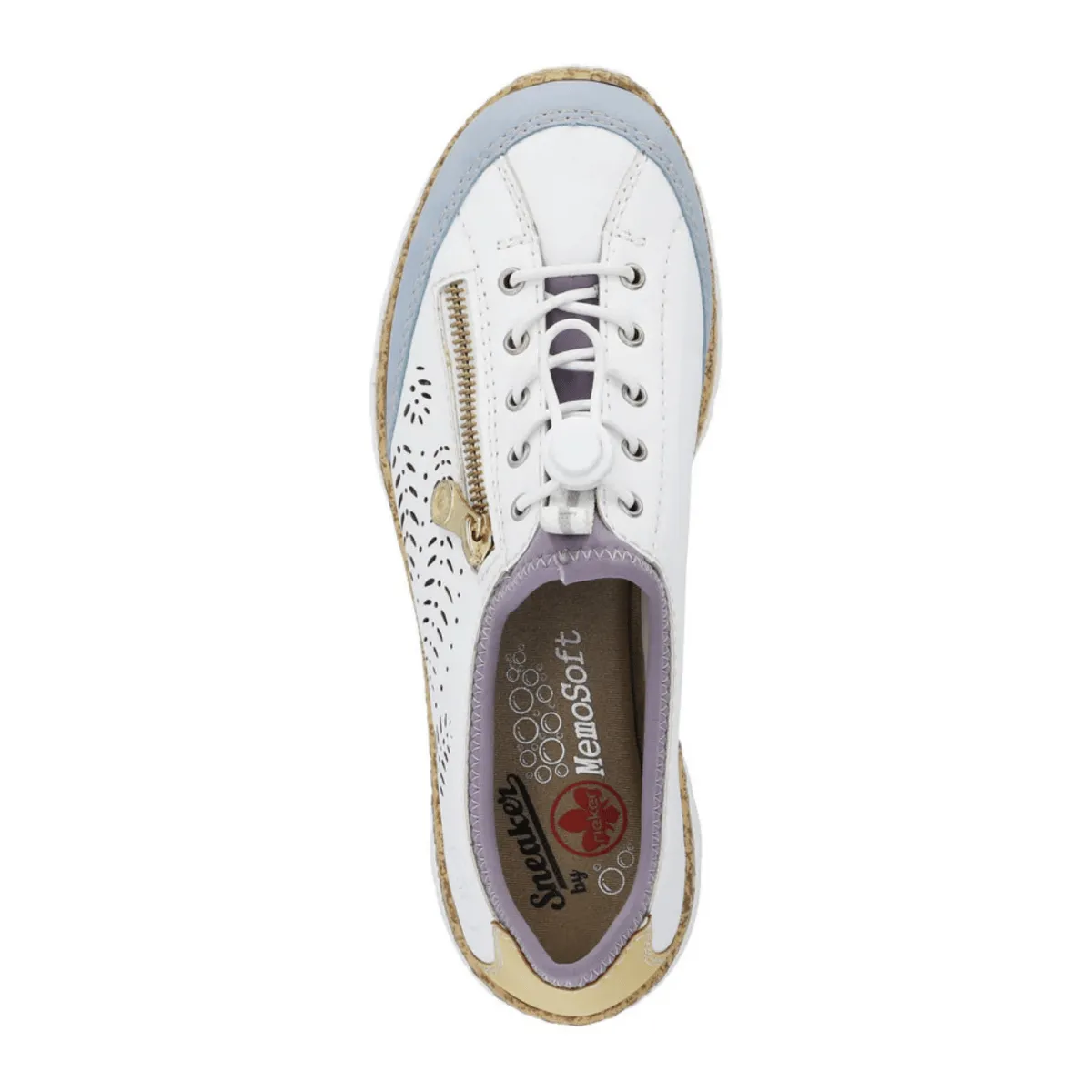 Rieker Femmes N42K6-80 Nikita Aqua/Blanc/Soleil/Violet