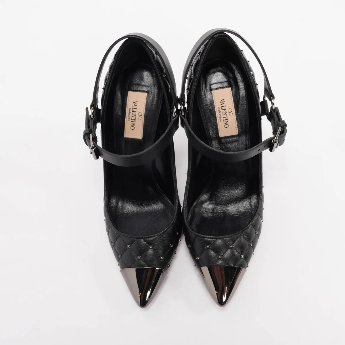 Escarpins Valentino Black Nappa Rockstud Spike pointure 37