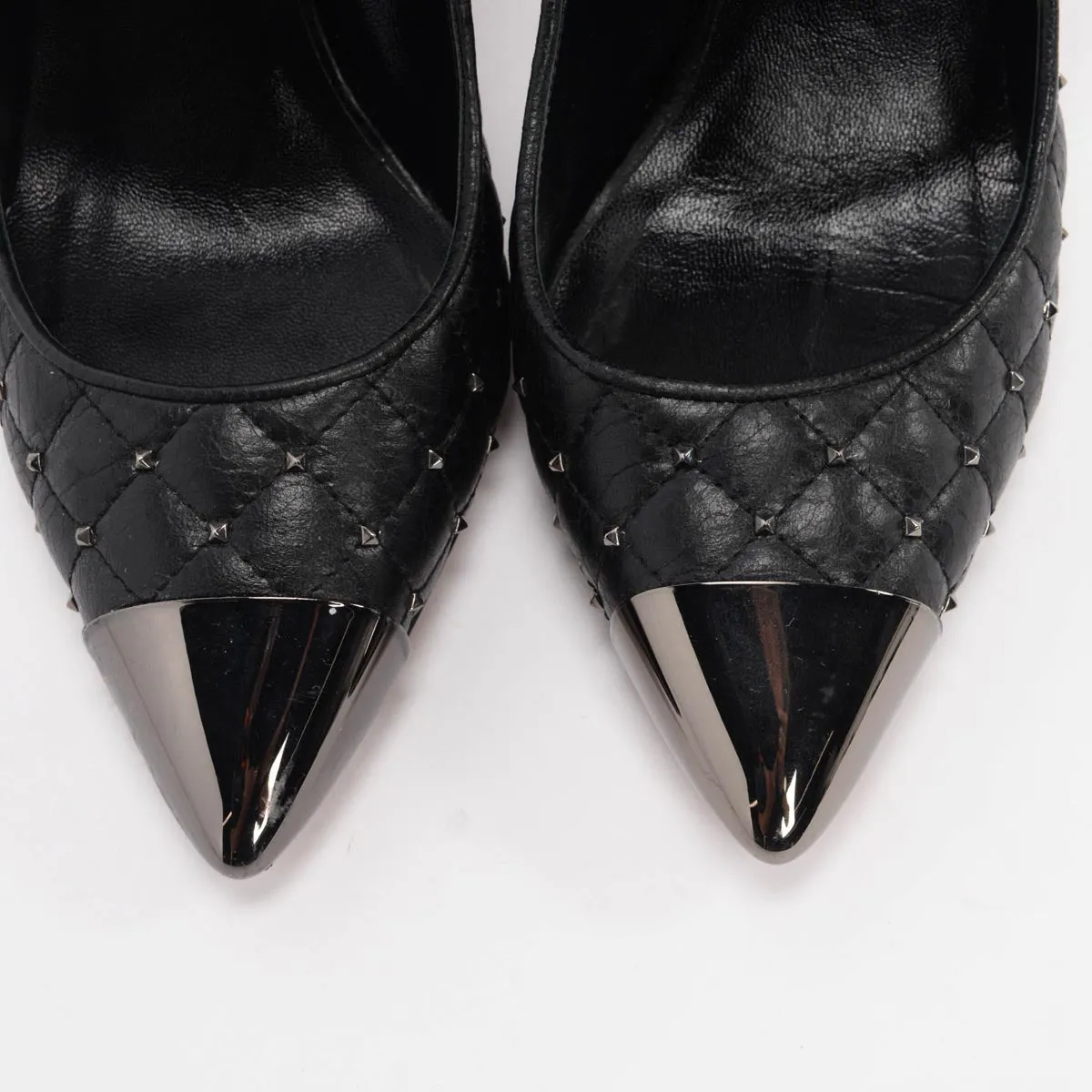 Escarpins Valentino Black Nappa Rockstud Spike pointure 37