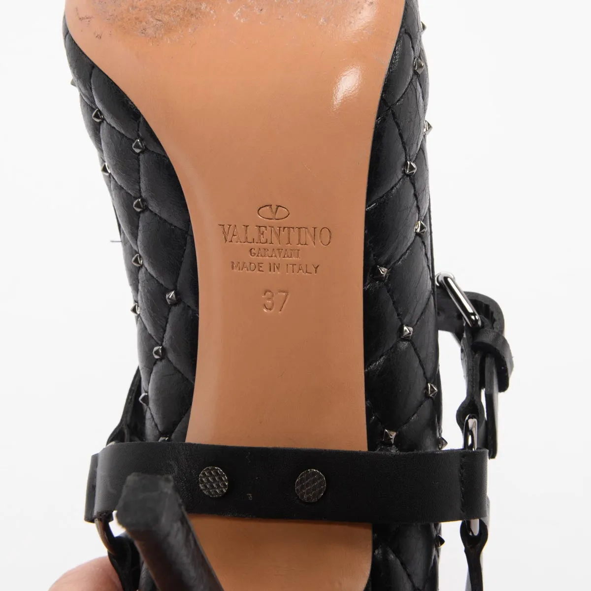 Escarpins Valentino Black Nappa Rockstud Spike pointure 37