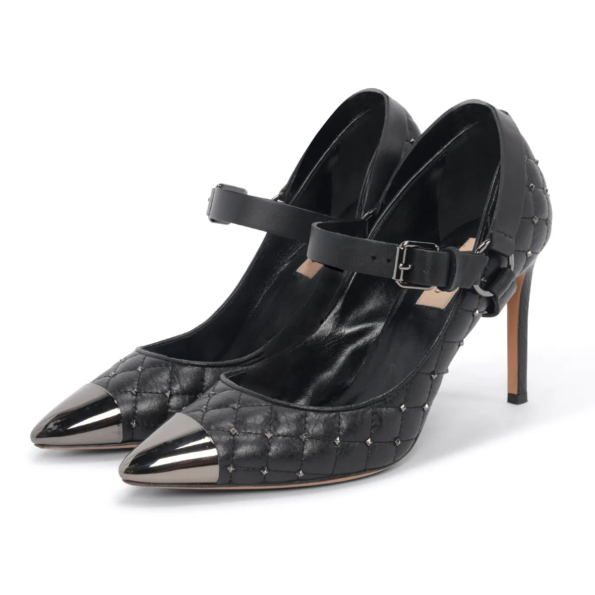 Escarpins Valentino Black Nappa Rockstud Spike pointure 37