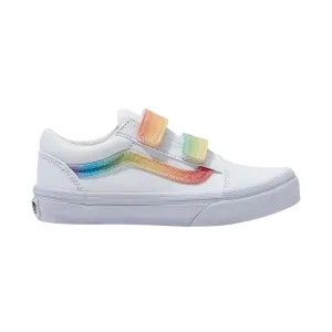Vans Girl's (Préscolaire) Old Skool V Arc-en-ciel/Blanc Véritable/Multicolore