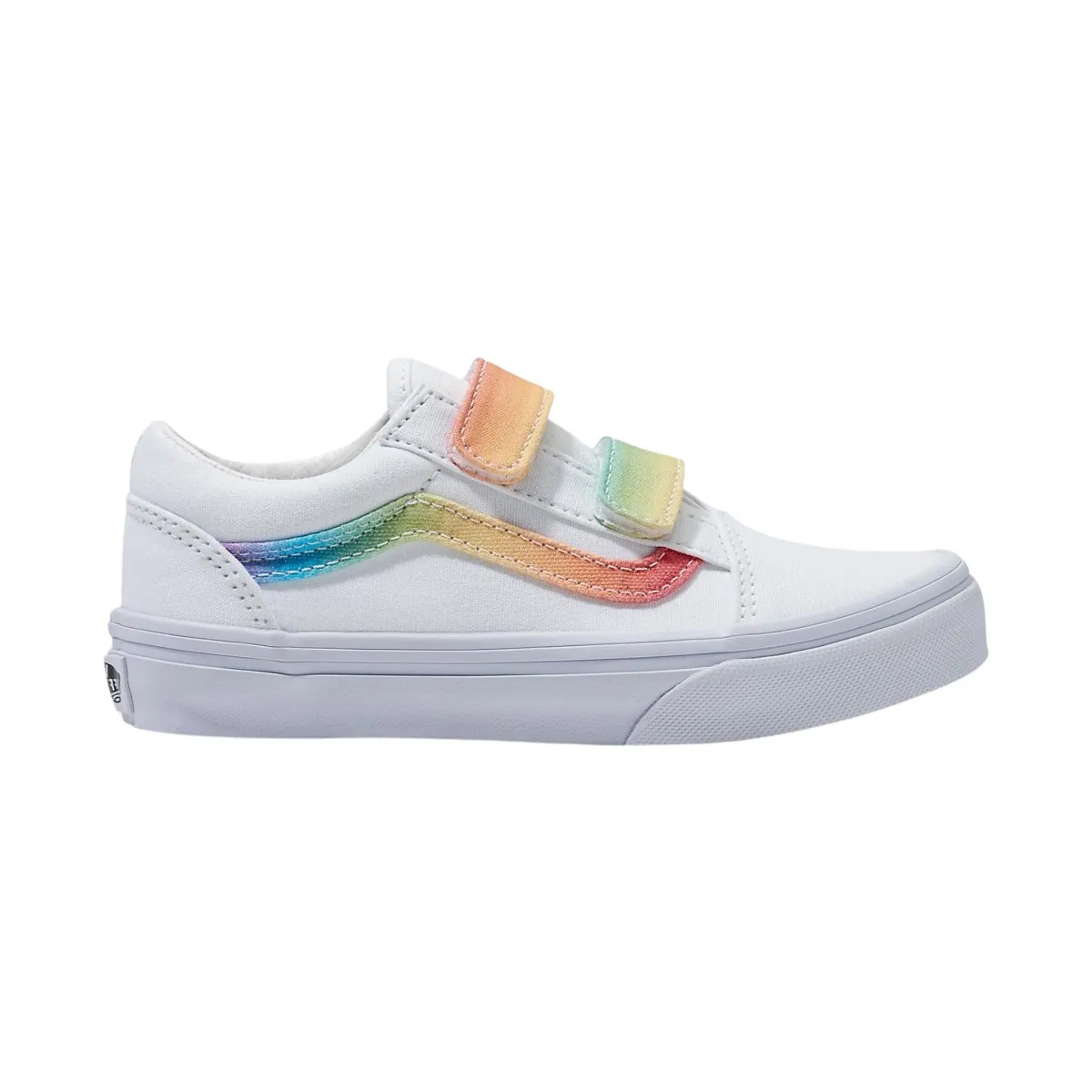 Vans Girl's (Préscolaire) Old Skool V Arc-en-ciel/Blanc Véritable/Multicolore