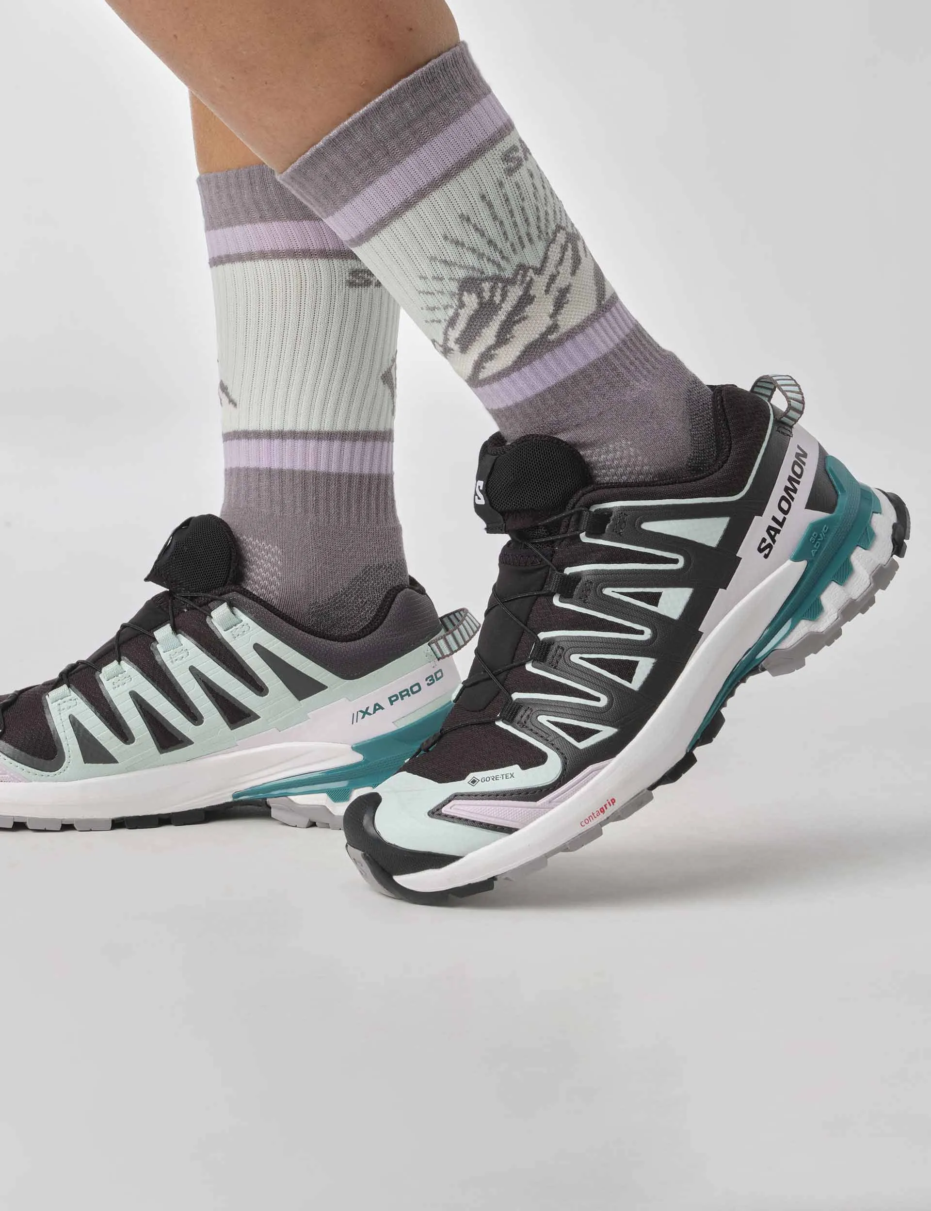 XA Pro 3D V9 Gore-Tex - Noir/Bleu Aqua Délavé/Bleu Port